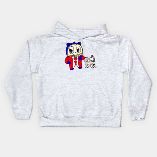 Koromaru and Teddie Kids Hoodie by HuskyWerewolf